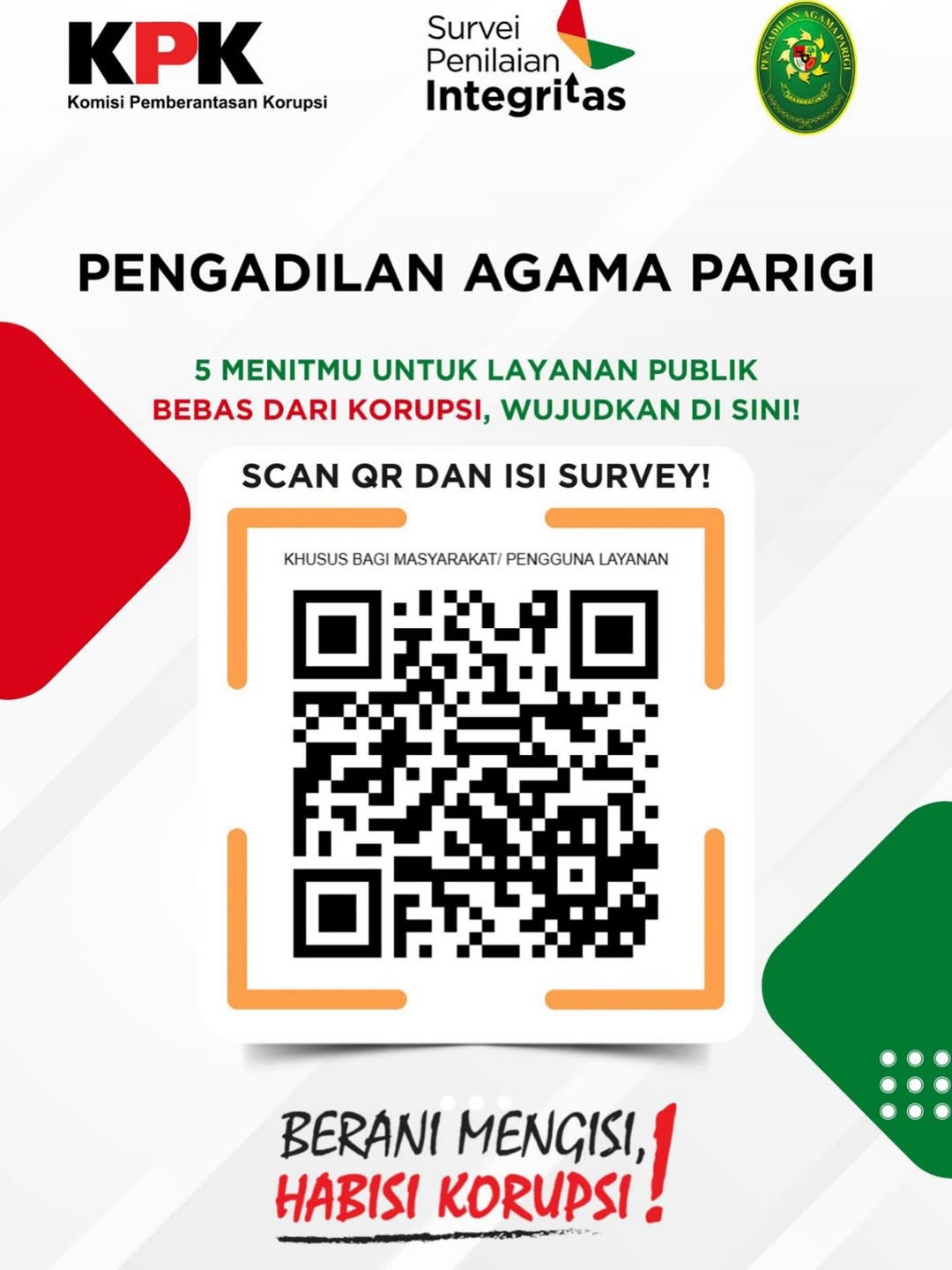 Survei Penilaian Integritas adalah inisiatif Komisi Pemberantasan Korupsi KPK untuk mengukur t