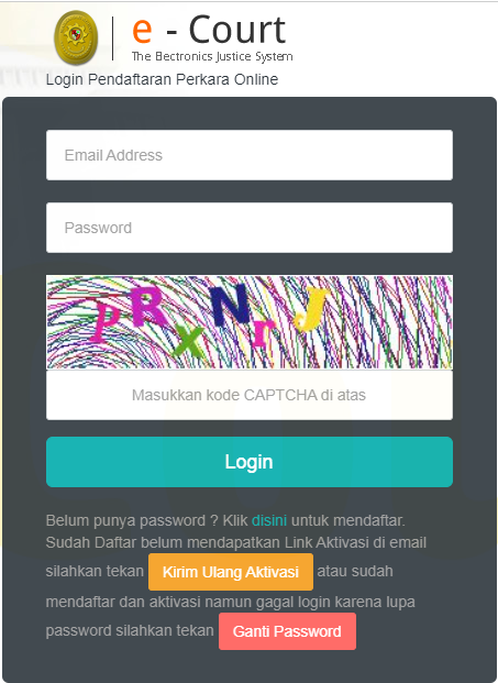 login ecourt1